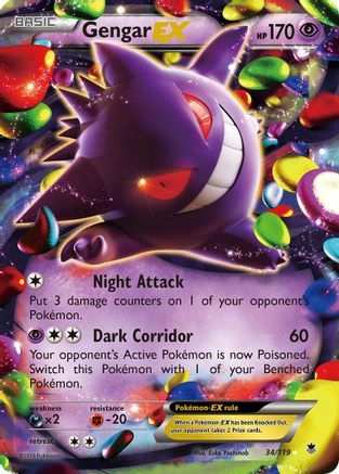 Gengar EX 034/119 - XY Phantom Forces Holofoil