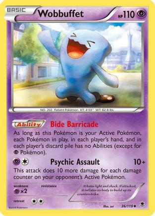 Wobbuffet 036/119 - XY Phantom Forces Reverse Holofoil