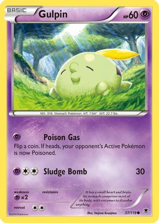 Gulpin 037/119 - XY Phantom Forces Reverse Holofoil