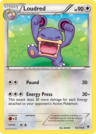 Loudred 084/119 - XY Phantom Forces Reverse Holofoil