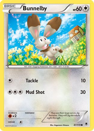 Bunnelby 087/119 - XY Phantom Forces Reverse Holofoil