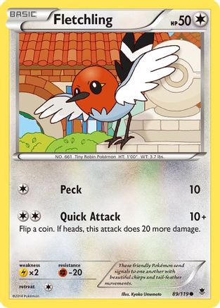 Fletchling 089/119 - XY Phantom Forces Reverse Holofoil