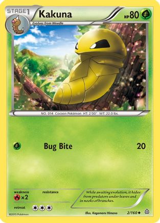 Kakuna 002/160 - XY Primal Clash Reverse Holofoil
