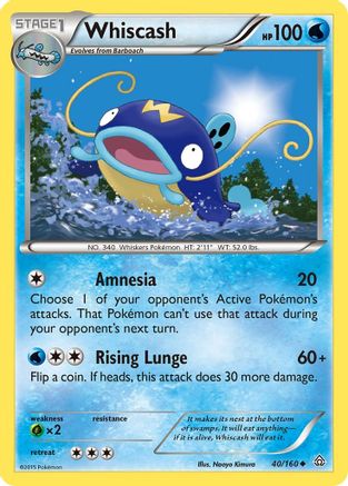 Whiscash 040/160 - XY Primal Clash Reverse Holofoil