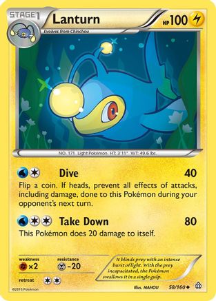 Lanturn 058/160 - XY Primal Clash Reverse Holofoil