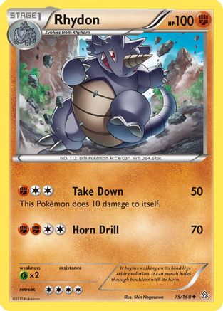 Rhydon 075/160 - XY Primal Clash Reverse Holofoil