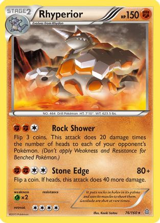 Rhyperior 076/160 - XY Primal Clash Reverse Holofoil