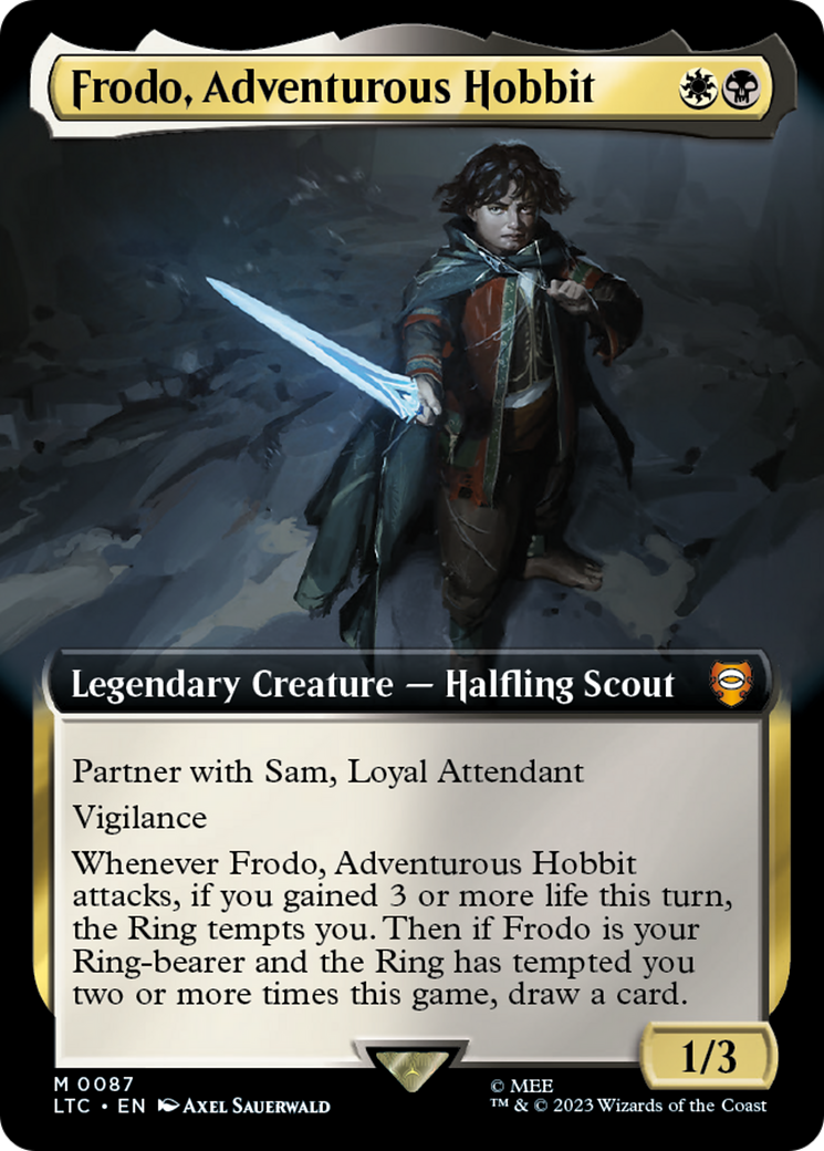 Frodo, Adventurous Hobbit (LTC-087) - Tales of Middle-earth Commander: (Extended Art)