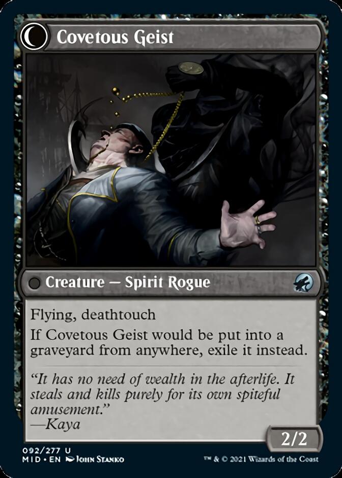 Covert Cutpurse // Covetous Geist (MID-092) - Innistrad: Midnight Hunt: (Double Faced Transform) Foil