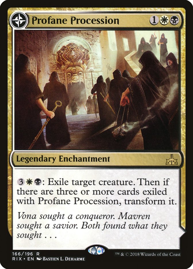 Profane Procession // Tomb of the Dusk Rose (RIX-166) - Rivals of Ixalan: (compasslanddfc) Foil