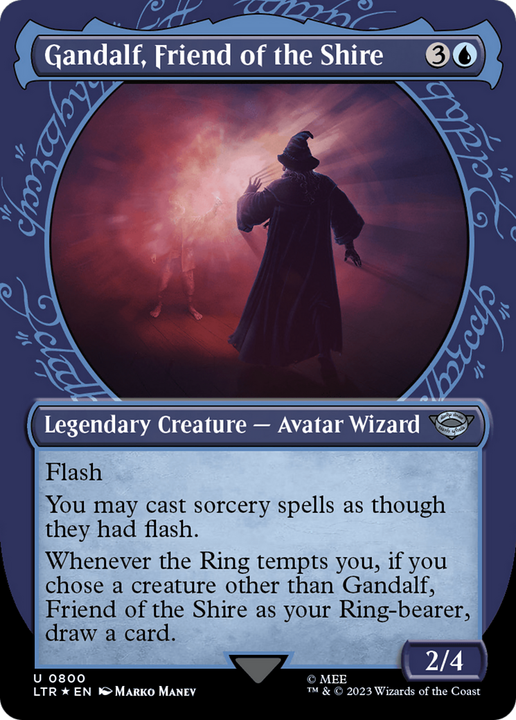 Gandalf, Friend of the Shire (LTR-800) - The Lord of the Rings: Tales of Middle-earth: (Showcase) (Borderless) Foil