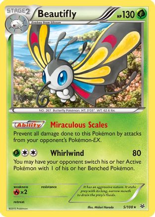 Beautifly 005/108 - XY Roaring Skies Reverse Holofoil