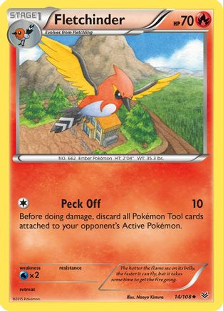 Fletchinder 014/108 - XY Roaring Skies Reverse Holofoil