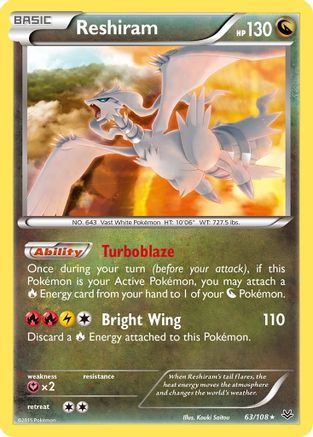 Reshiram 063/108 - XY Roaring Skies Reverse Holofoil