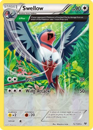 Swellow (Delta) 072/108 - XY Roaring Skies Holofoil