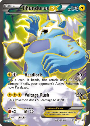 Thundurus EX (Full Art) 098/108 - XY Roaring Skies Holofoil