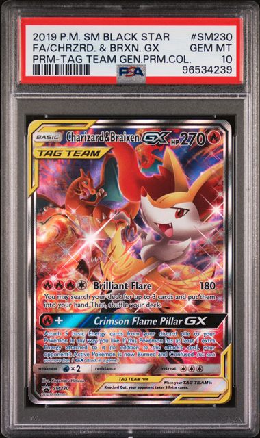 Charizard & Braixen GX SM Promo SM230 PSA 10