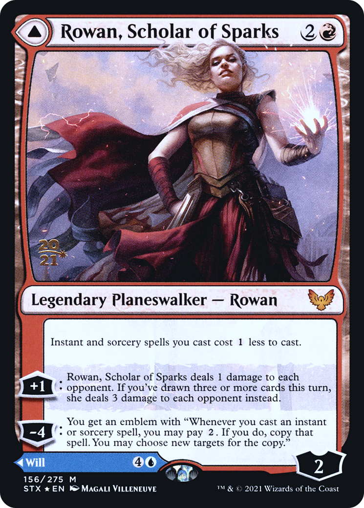 Rowan, Scholar of Sparks // Will, Scholar of Frost (PRE-156S) - Strixhaven: School of Mages Promos Foil