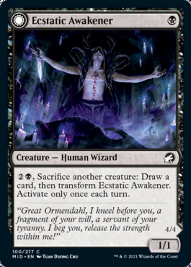 Ecstatic Awakener // Awoken Demon (MID-100) - Innistrad: Midnight Hunt: (Double Faced Transform) Foil