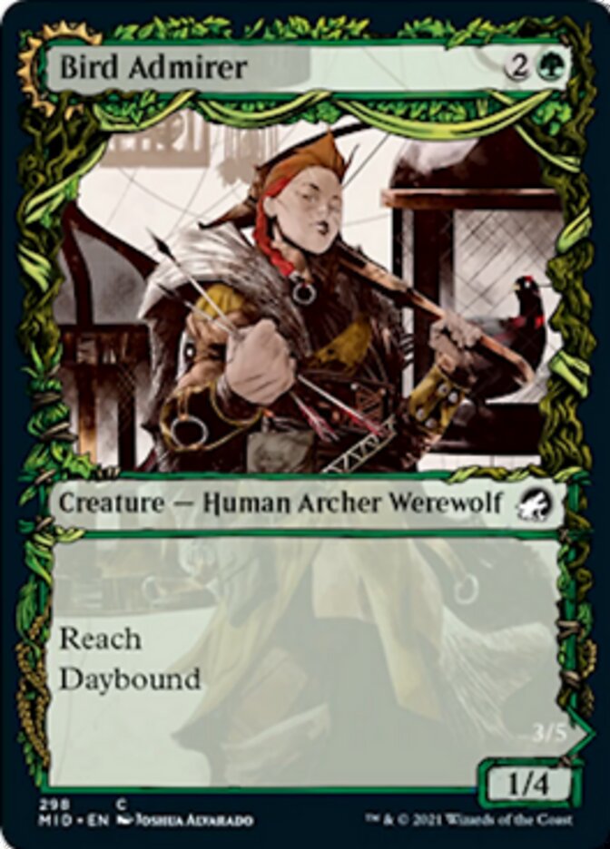 Bird Admirer // Wing Shredder (MID-298) - Innistrad: Midnight Hunt: (Showcase, Double Faced Transform) Foil