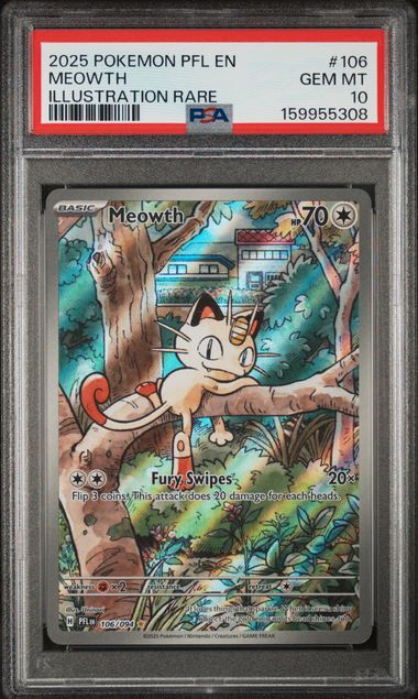 Meowth Illustration Rare ME02 Phantasmal Flames 106/094 PSA 10