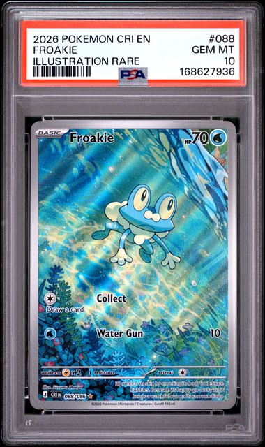 Froakie Illustration Rare ME04 Chaos Rising 088/086 PSA 10