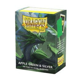 Dragon Shield: Standard Matte Dual 100ct Sleeves - Apple Green & Silver