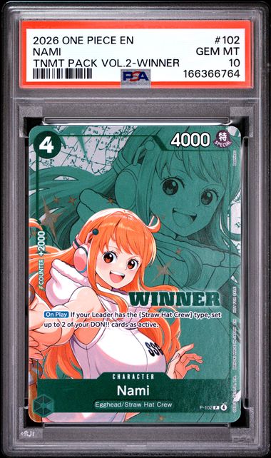 Nami Winner One Piece Promo P-102 PSA 10