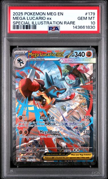 Mega Lucario EX SIR 179/132 Mega Evolution PSA10