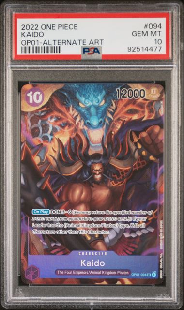 Kaido Alternate Art Romance Dawn (OP01-094) PSA 10