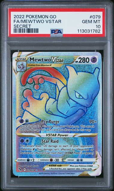 Mewtwo VSTAR Pokemon GO 079/078 PSA 10