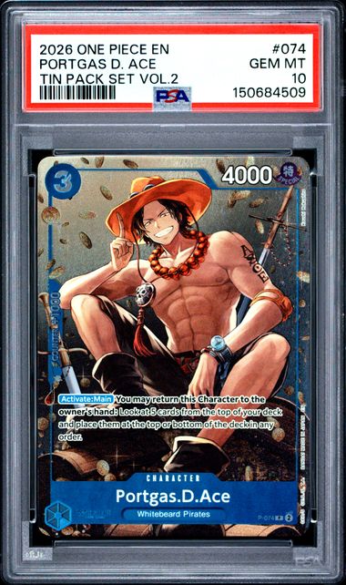 Portgas.D.Ace Tin Pack Set Vol.2 P-074 PSA 10
