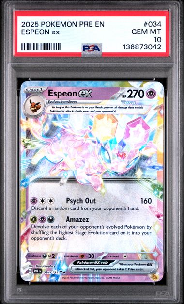 Espeon ex Prismatic Evolutions 034/131 PSA 10