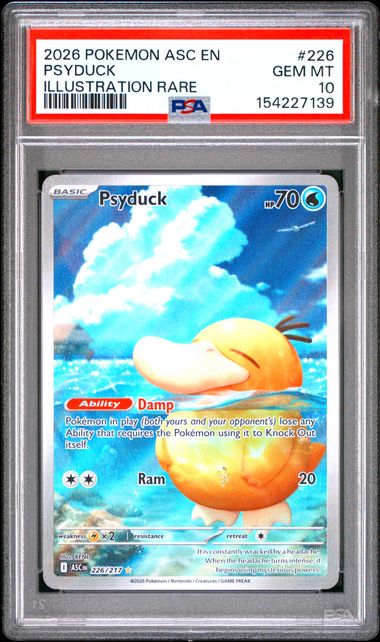 Psyduck Illustration Rare Ascended Heroes 226/217 PSA 10