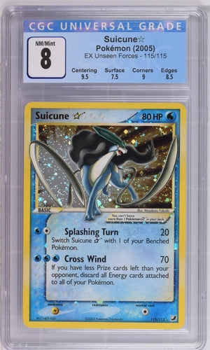 Suicune Gold Star Unseen Forces 115/115 CGC 8