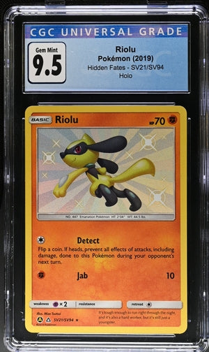 Riolu Hidden Fates SV21/SV94 CGC 9.5 Gem Mint