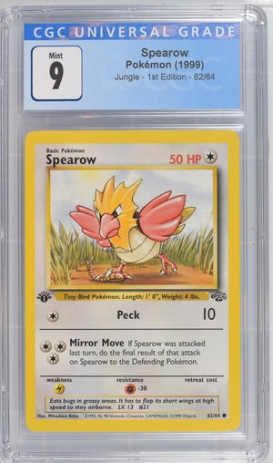 pokemon spearow card Spearow Jungle 1st Edition 62/64 CGC 9