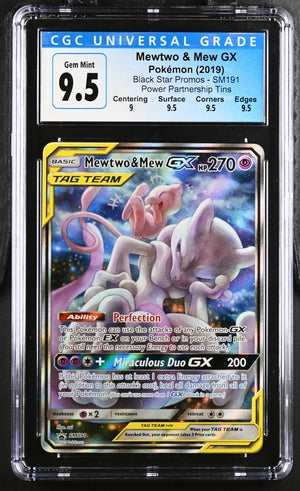 Mewtwo & Mew GX Promo SM191 CGC 9.5 Gem Mint