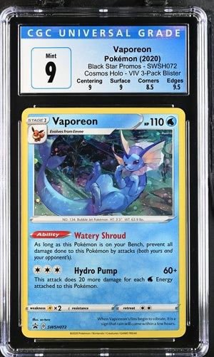 Vaporeon Promo SWSH072 CGC 9