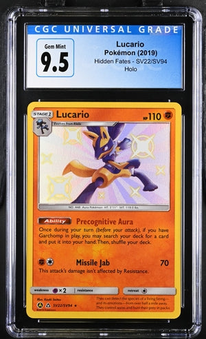 Lucario Hidden Fates SV22/SV94 CGC 9.5 Gem Mint