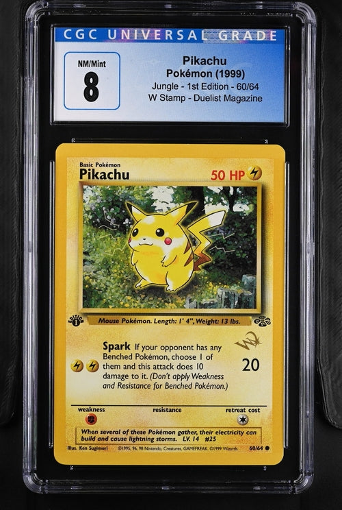 Pikachu W Stamp 1st Edition Duelist Magazine Promo 60/64 CGC 8