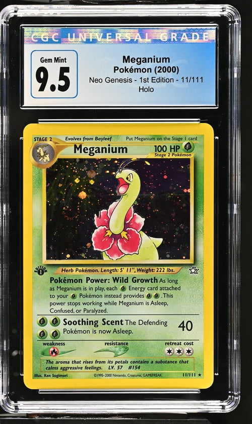 Meganium 1st Edition Holofoil Neo Genesis 11/111 CGC 10