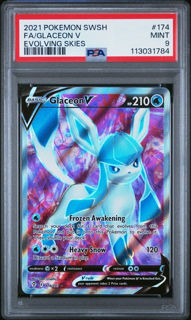 Glaceon V Evolving Skies 174/203 PSA 9
