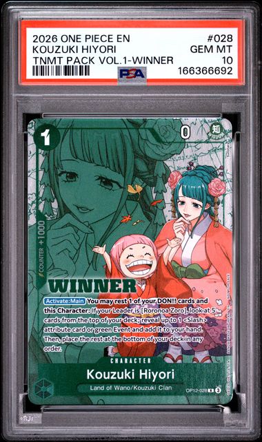 Kouzuki Hiyori Winner One Piece Promo OP12-028 PSA 10
