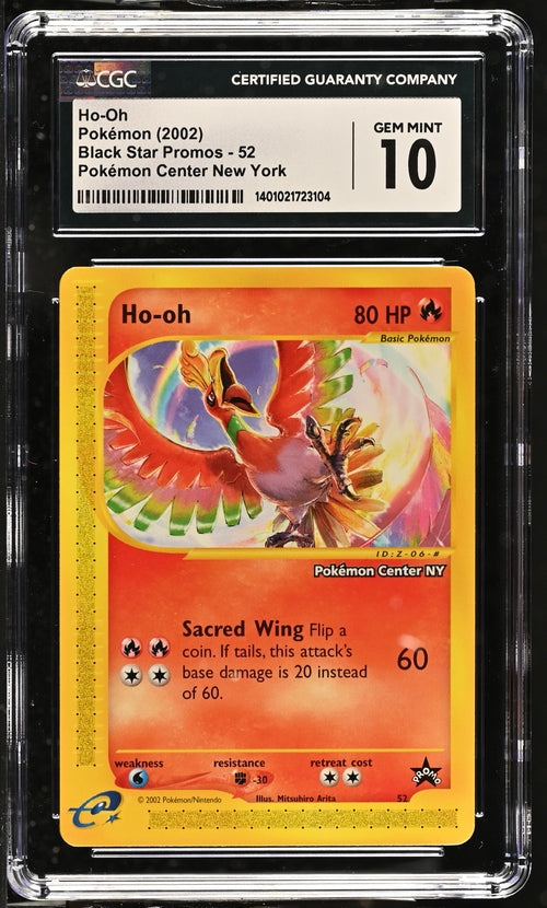 Ho-oh Pokemon Center New York Promo 52 CGC 10