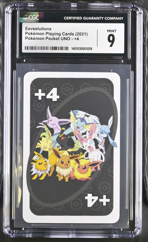 Eeveelutions Pokemon Playing Cards (2021) UNO +4 CGC 9