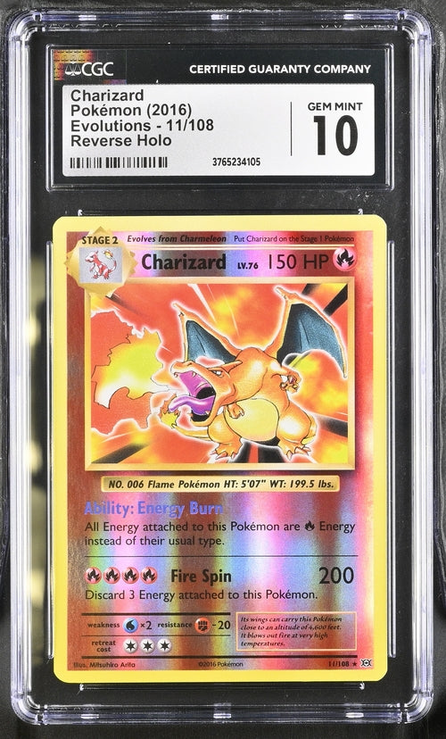 Charizard Reverse Holo Evolutions 11/108 CGC 10