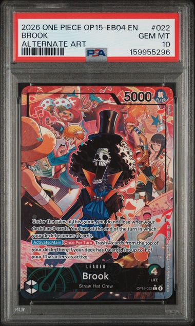 Brook Leader Alternate Art Adventure on Kami's Island OP15-022 PSA 10