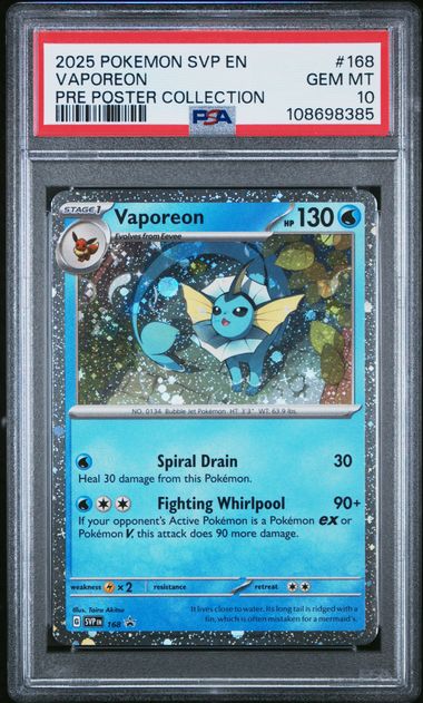 Vaporeon Promo SVP 168 PSA 10