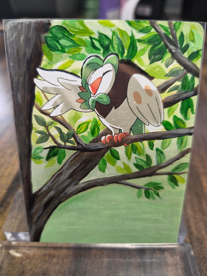painting pokemon cards Custom Painted Dartrix Card Internal dimensions acrylic case:125 x 70 x 4mm explorersrare S12] Skuntank V 105/098〈SR〉